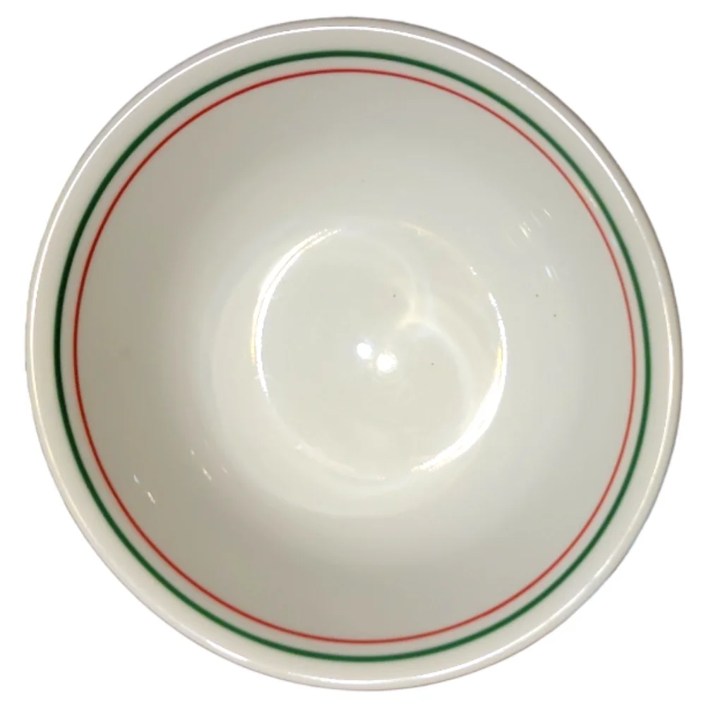 1 Vtg 91 Winter Holly (Green Band, Corelle) CORNING Christmas Coupe Cereal Bowl